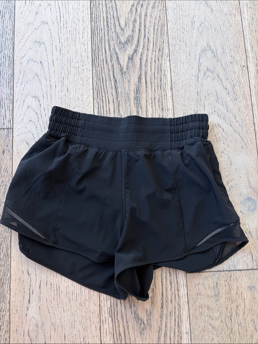 lululemon athletica Black Athletic Shorts with Mesh Accents